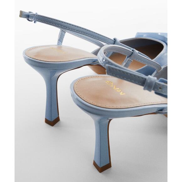 RARE! MANGO Faux Patent Leather Chain Heels NWT โจ Size 6.5 EUR 37 - Picture 8 of 10